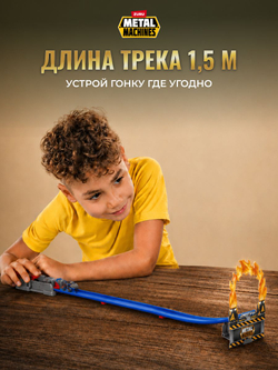 ZURU Metal Machines Трек с петлей и динозавром. Игровой набор с машинкой, 6702