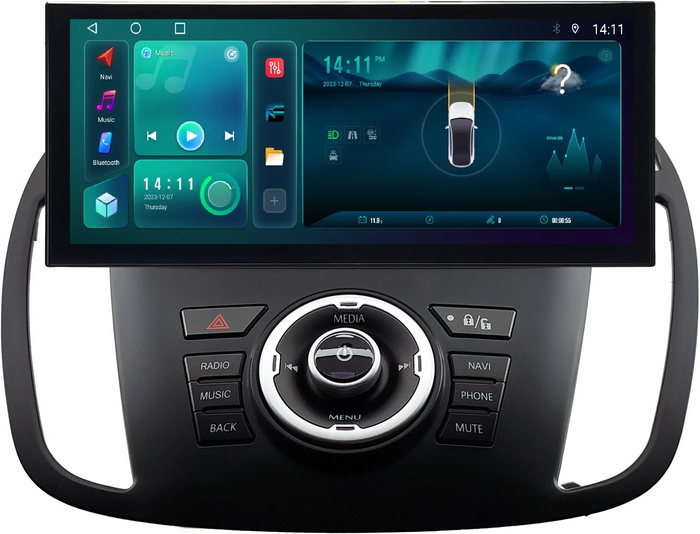 Магнитола для Ford Kuga 2 2013-2019 - Kuberg монитор 12.5" в стиле LEXUS на Android 12, Быстрая, CarPlay, 4G SIM-слот