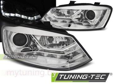 Передние фары Daylight для Volkswagen Polo V (09-17) Chrome