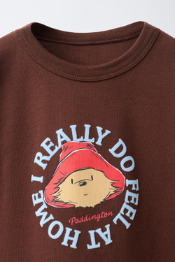 ZARA ФУТБОЛКА С ПРИНТОМ PADDINGTON™, КОРИЧНЕВЫЙ