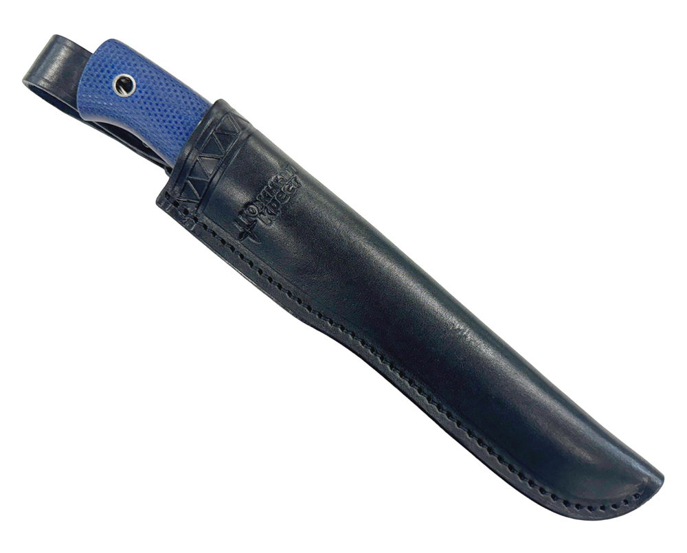 Нож Дл. Джек Эксперт, сталь М390, микарта синяя, гарда мельхиор, 371.5356