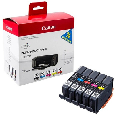 Комплект картриджей Canon PGI-72 MBK/C/M/Y/R матовый черный, голубой, пурпурный, желтый, красный