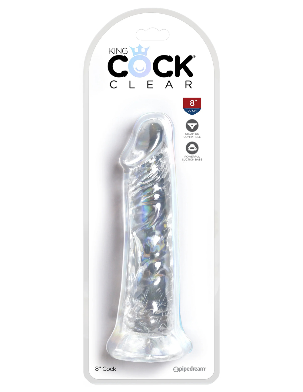 King Cock Clear 8 - Прозрачный фаллоимитатор, L 19.6 см, ø 4,45 см