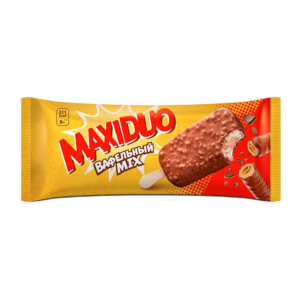 Мороженое MaxiDuo эскимо вафельный 63г