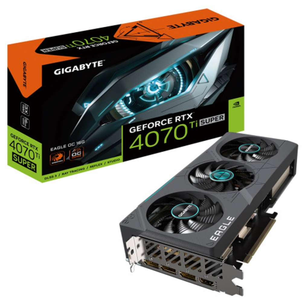 Видеокарта GIGABYTE GeForce RTX 4070 Ti SUPER EAGLE OC (GV-N407TSEAGLE OC-16GD)