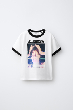 ZARA ФУТБОЛКА С ПРИНТОМ LISA ©, ЭКРЮ