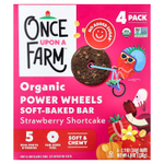 Once Upon A Farm, Organic Power Circles, запеченный батончик, клубничное печенье, 4 батончика по 34 г (1,2 унции)