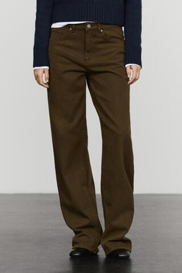 Massimo Dutti Джинсы прямого кроя, коричневый