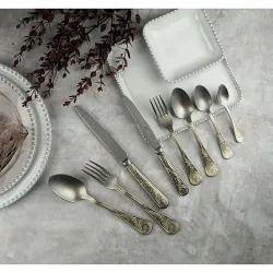 Вилка десертная 17,5 см матовая с золотом Lord Vintage Style P.L. Proff Cuisine [12]