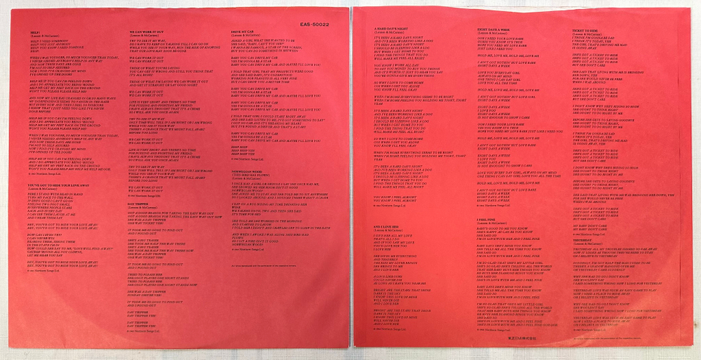The Beatles ‎– 1962-1966 2LP (Япония 1978г.) Red