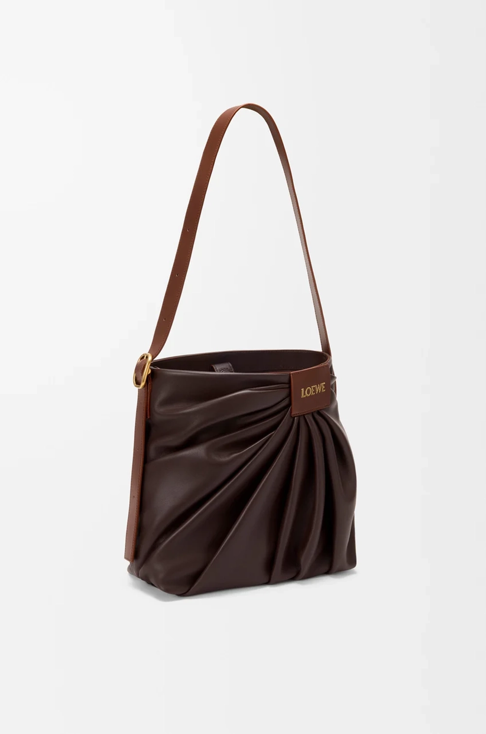 Loewe Сумка-тоут Draped из мягкой овечьей кожи наппа, темно-каштановый