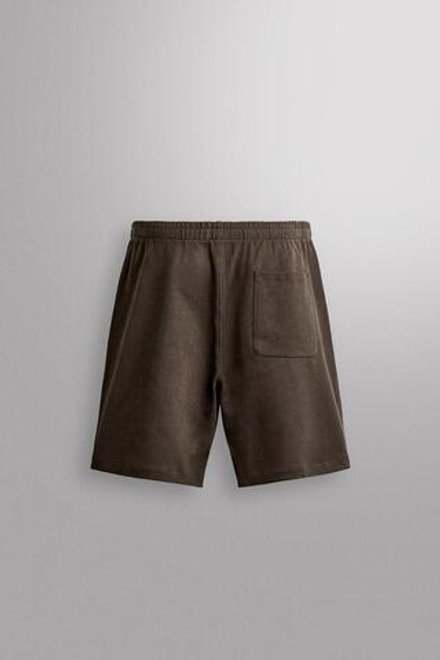 ZARA УТЯЖЕЛЕННЫЕ ШОРТЫ-ДЖОГГЕРЫ, КОРИЧНЕВЫЙ