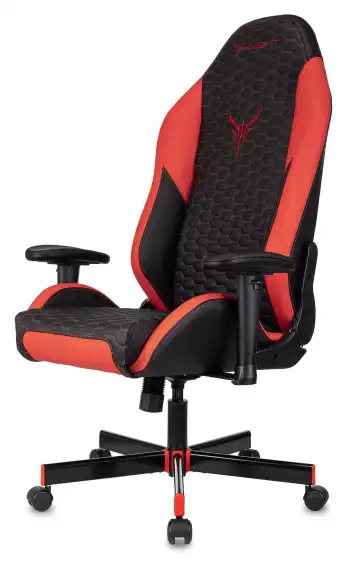 Кресло игровое Knight Neon черный/красный соты экокожа с подголов. крестов. металл