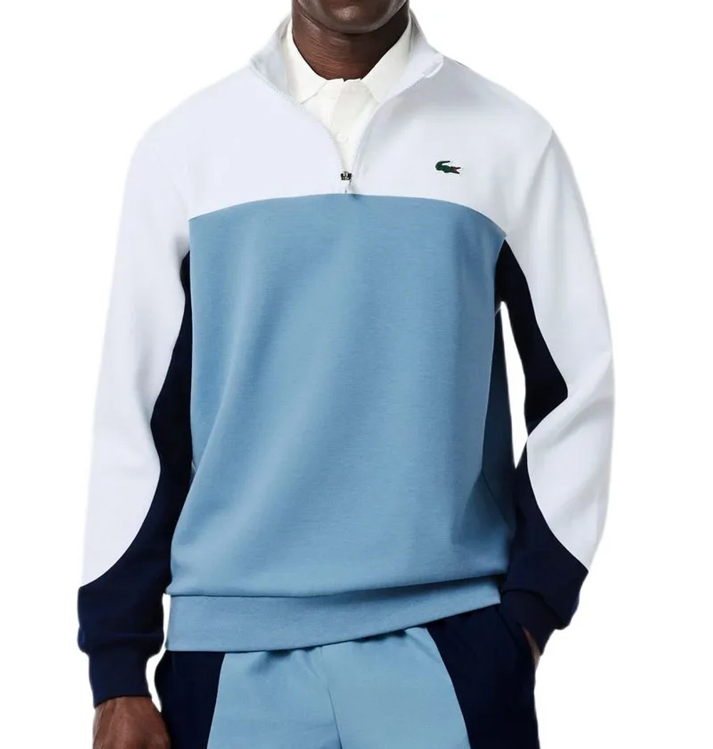 Куртка теннисная Lacoste Sport Quarter Zip Colour Block - blue/navy blue/white