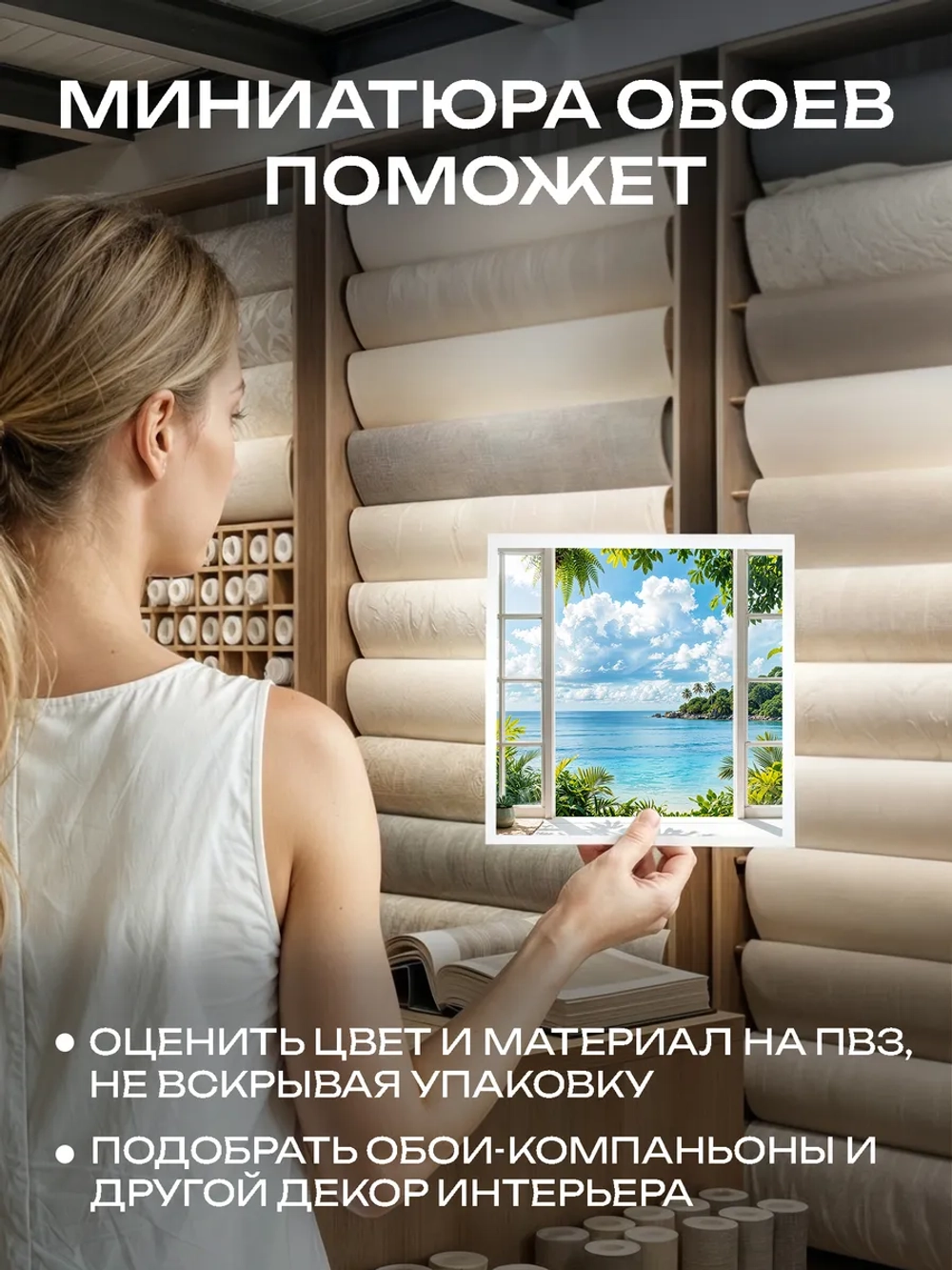 Фотообои 3d окно с видом на природу