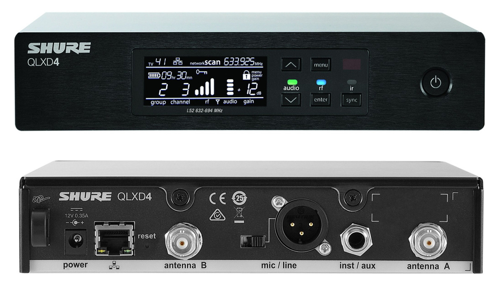 SHURE QLXD14E/98H G51 радиосистема с поясным передатчиком и инструментальным микрофоном WB98H/C для духовых инструментов