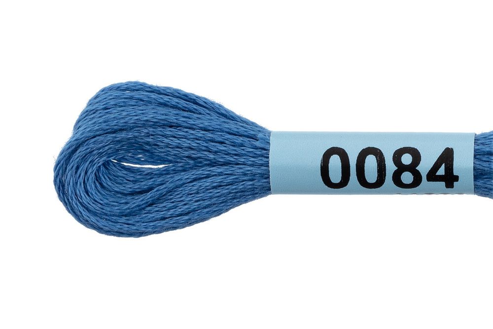 Мулине Gamma 100% хлопок, цв.0084 синий, 24 мотка по 8 метров