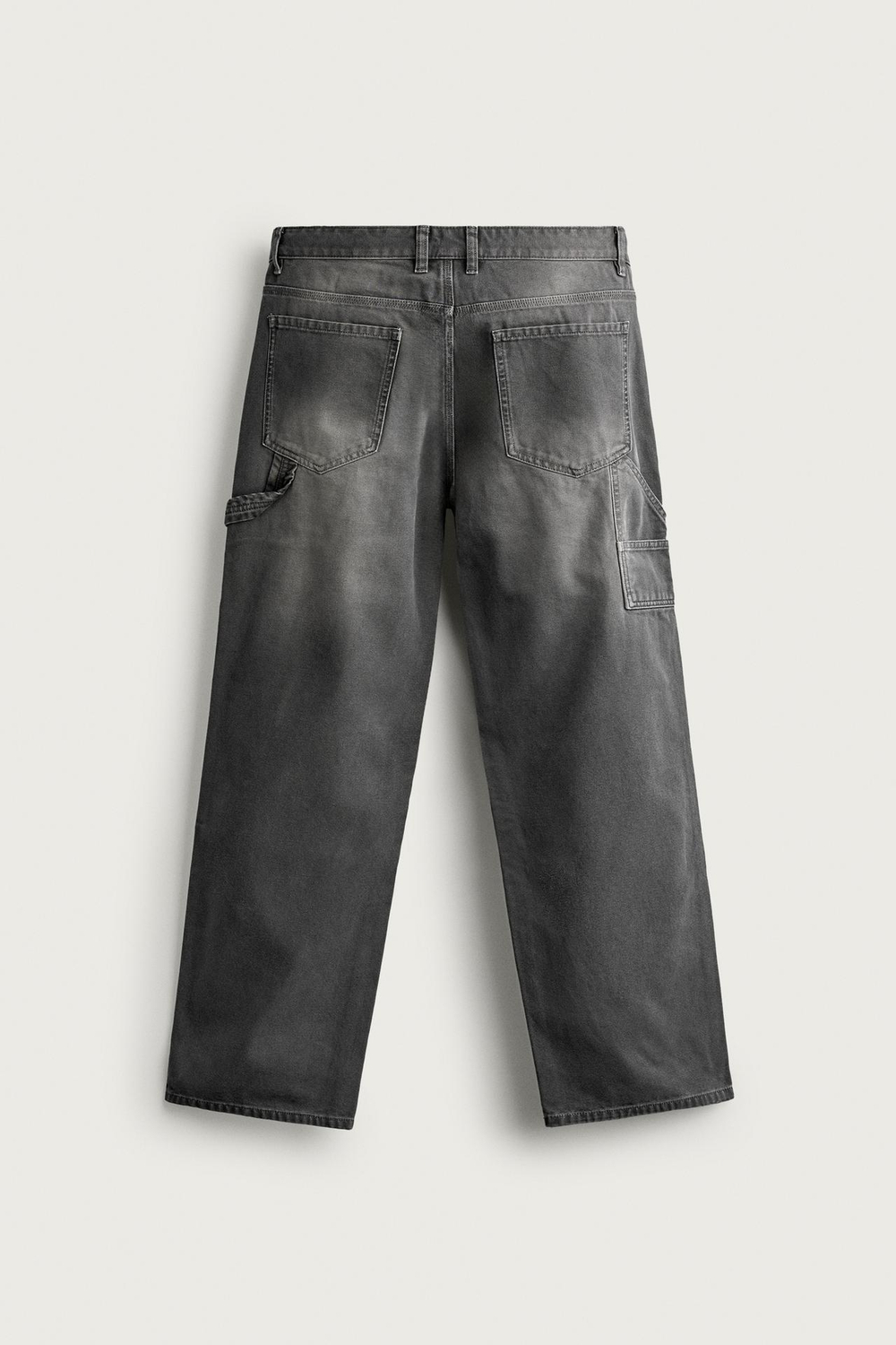 ZARA БРЮКИ RELAXED FIT С КАРМАНОМ КАРГО, ТЕМНО-СЕРЫЙ