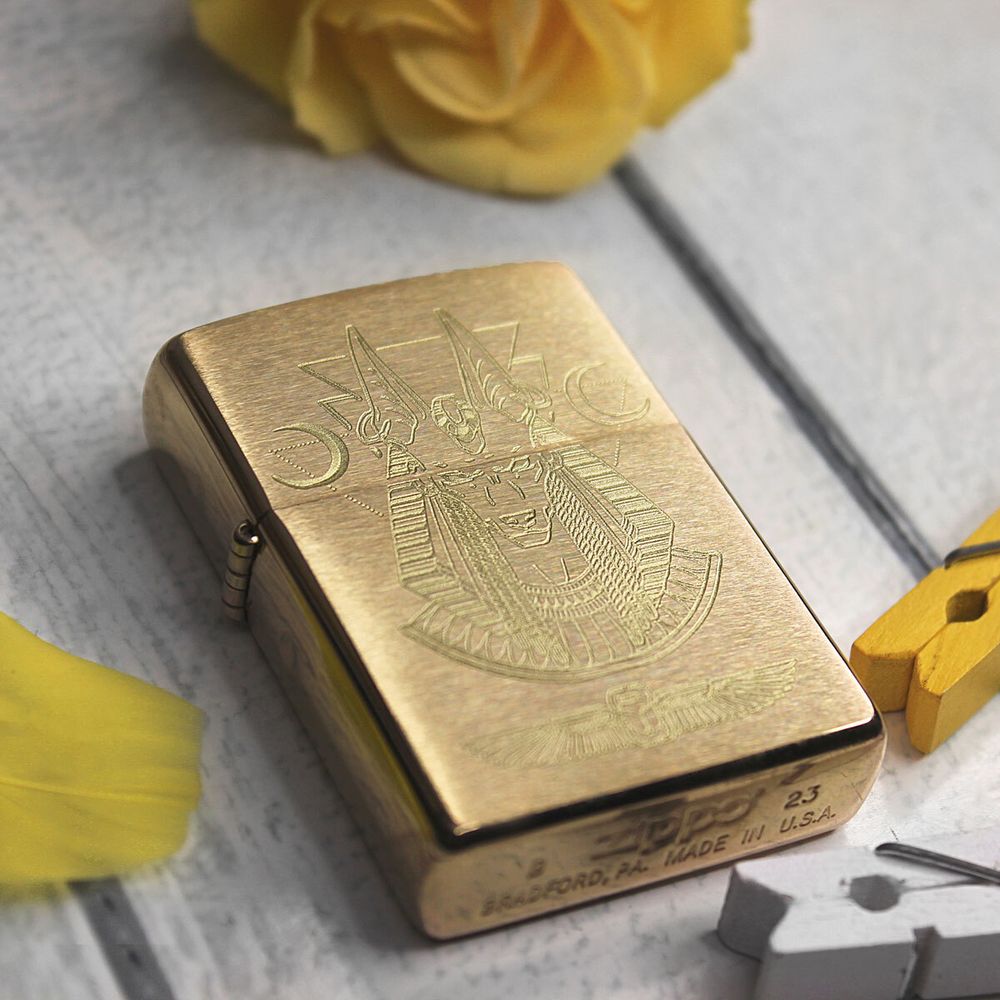 Зажигалка Zippo (204B Brushed Brass) с гравировкой на заказ