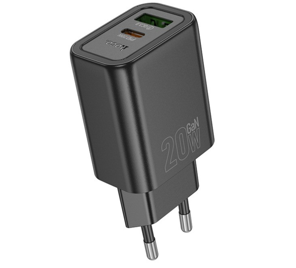 Сетевое зар. устр. Hoco N61 1USB/1С PD/QC3.0 3A 20W черное