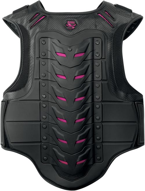Купить Мотожилет защитный Icon Stryker Vest / Женский / Черно-розовый