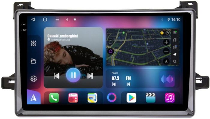 Магнитола для Toyota Prius 50, PHV 2015-2018 - FarCar S500-TS10 монитор 9.5" QLED на Android 14, Быстрая, CarPlay, 4G SIM-слот