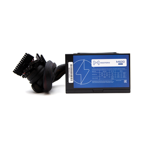 Блок питания ATX Mastero M600, 600W, 80+Bronze, Retail, APFC, 1x4+4pin, 2x6+2PIN, 5xSATA, 3xMOLEX, 1xFDD (M600-120BFV1)