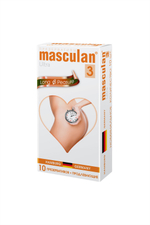 Презервативы Masculan Ultra 3 кольца и пупырышки с анестетиком Long Pleasure 10 шт