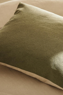 ZARA HOME ОДНОТОННЫЙ ХЛОПКОВЫЙ ЧЕХОЛ ДЛЯ ДЕКОРАТИВНОЙ ПОДУШКИ, ЗЕЛЕНЫЙ