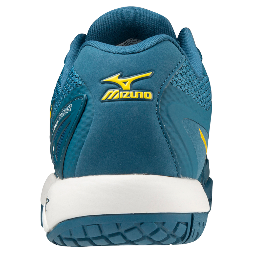 Мужские кроссовки теннисные Mizuno Wave Intense Tour 5 AC - moroccan blue/high visibility/white