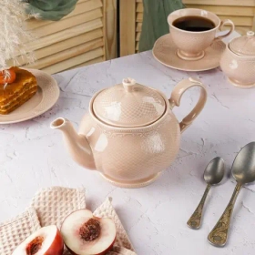 Чайник 1000 мл, фарфор,серия "Aristocrat-Peach Tea", Noble