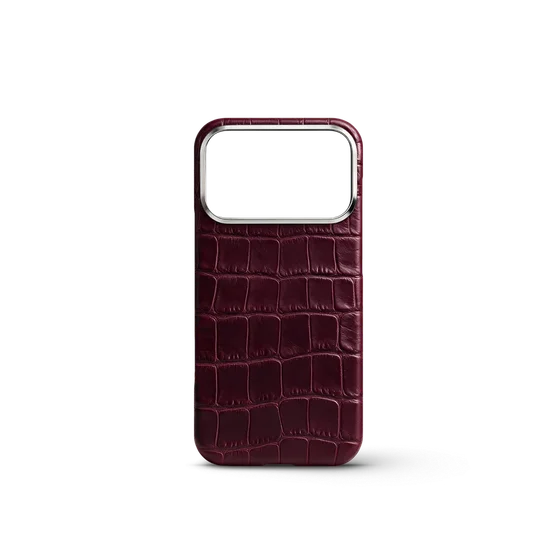 Чехол для iPhone 18 - Натуральная кожа аллигатора - Burgundy