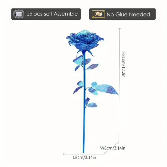 Piececool Golden Rose (голубая) HP099C-B собранная