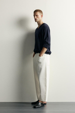 ДЖИНСЫ TAPERED WIDE FIT В ПОЛОСКУ — ZARA