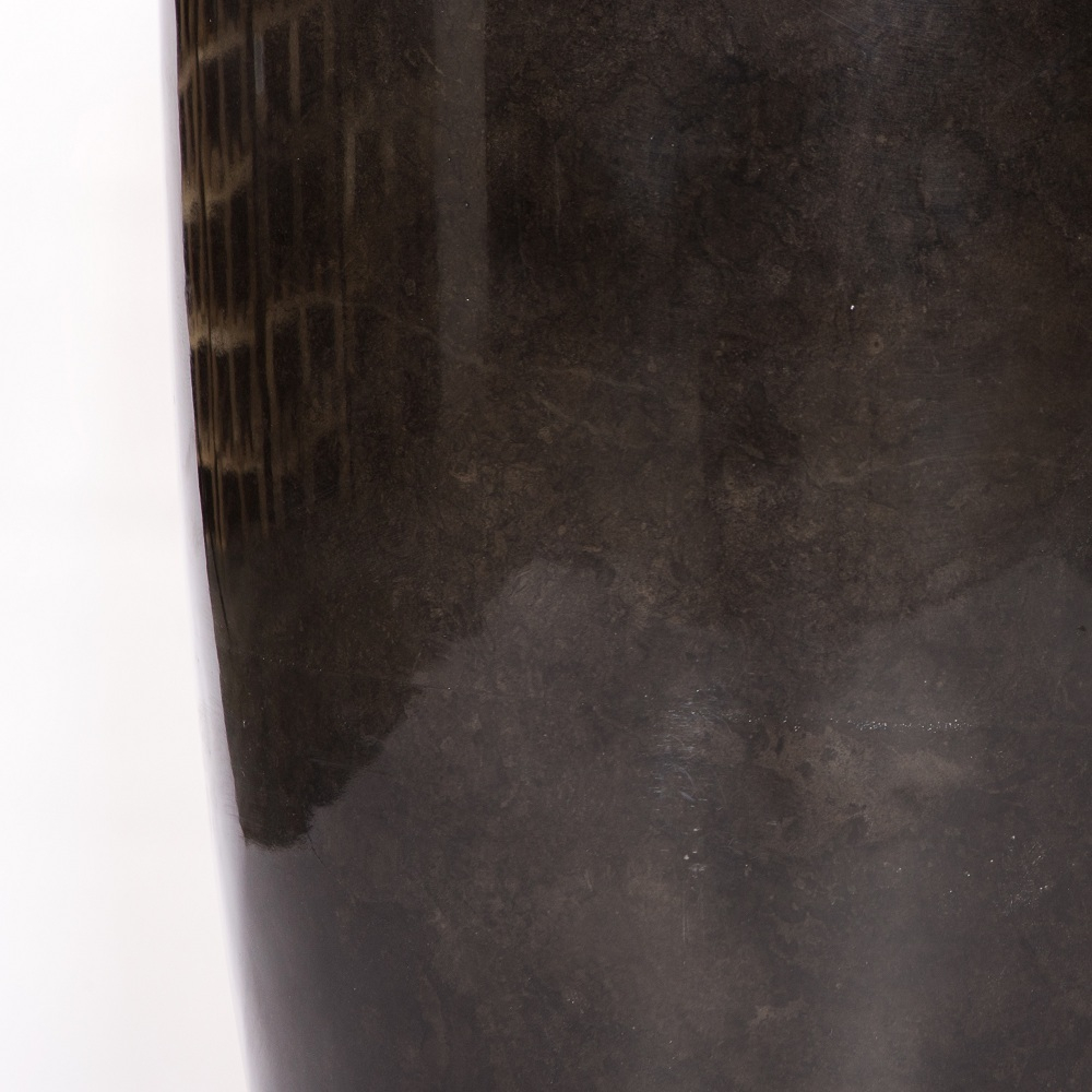 Раковина напольная из мрамора Round Midle Big Black MN-01707 (45*45*90 см)