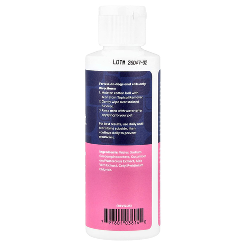 NaturVet, Tear Stain, средство для местного удаления, алоэ, для собак и кошек, 118 мл (4 жидк. унц.)