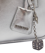 Кожаная сумка-трапеция BOWLING BAG MINI SHEEP NAPPA L Pinko - серебряный(102791 A0F8)