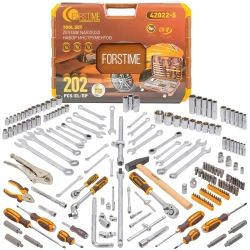Набор инструментов 202пр. 1/4''&amp;3/8''&amp;1/2''(6-гран.)(4-32мм) FORSTIME FT-42022-5