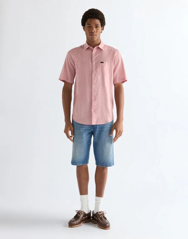 Рубашка мужская WRANGLER SS 1 PKT SHIRT DUSTY ROSE