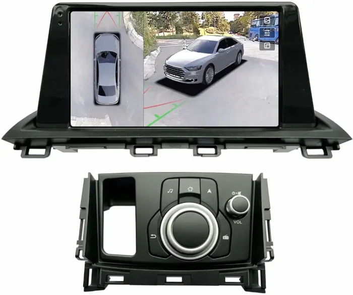 Магнитола для Mazda CX-4 2016-2024 (штатный монохромный экран, рамка 9) - Teyes CC3-2K-360 на Android 10, Быстрая, 2K QLED, CarPlay, 4G SIM-слот, 4 камеры в комплекте
