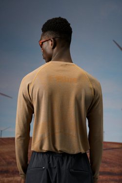 Лонгслив Nothomme Blue Seamless Knit Mesh Running Long Sleeve "Sunset Yellow"