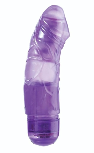 Фиолетовый вибромассажёр JELLY JOY 6INCH 10 RHYTHMS - 15 см. (Цвет: фиолетовый)