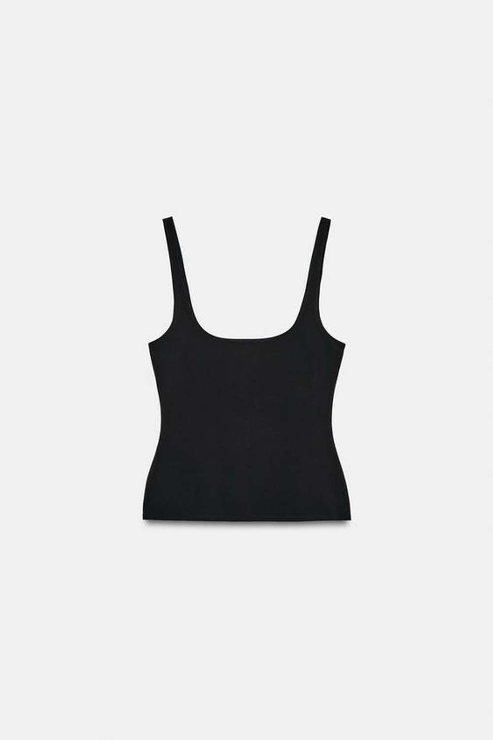 ZARA ТОП ИЗ ПОЛИАМИДА НА БРЕТЕЛЯХ, ЧЕРНЫЙ