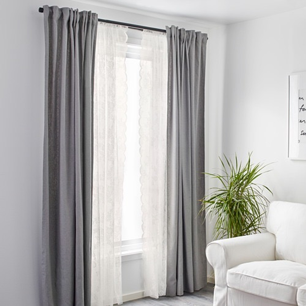 ALVINE SPETS Шторы 2 шт 145x300 см, кремовые