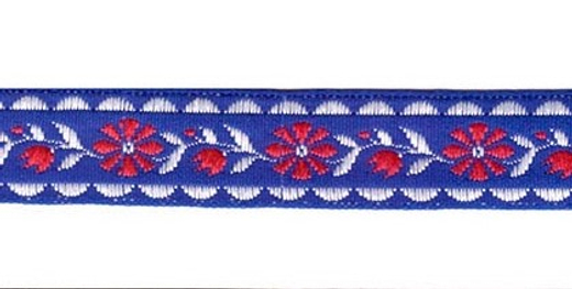 Тесьма жаккард, рис. 8973, ш. 1,8 см, синий