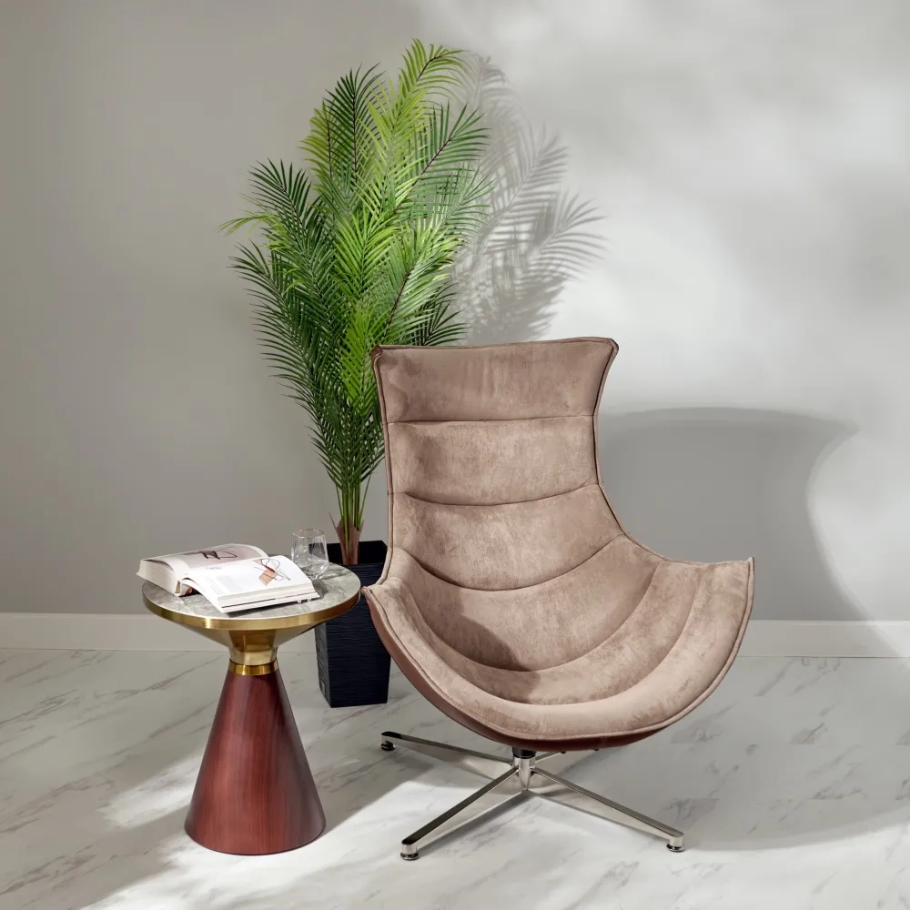Кресло Bradex Home LOBSTER CHAIR латте искусственная замша, коричневый