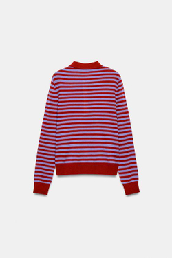 ZARA ТРИКОТАЖНОЕ ПОЛО В ПОЛОСКУ, РАЗНОЦВЕТНЫЙ