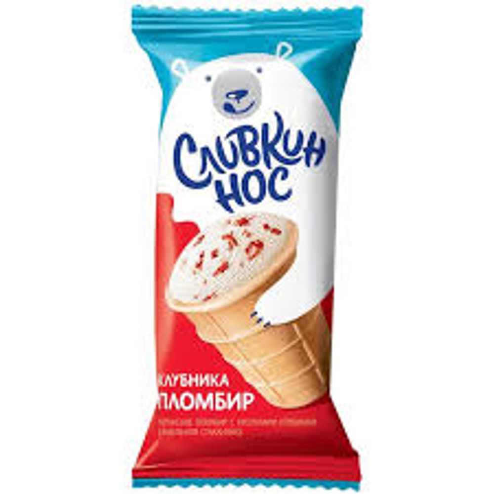 Мороженое сливкин нос пломбир клубника
