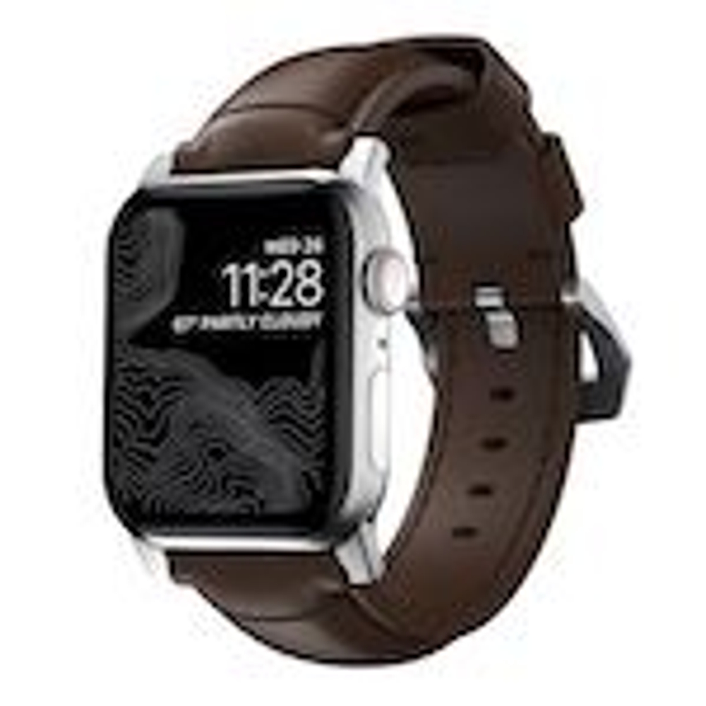Ремешок Nomad Traditional Band Horween для Apple Watch 42/44/45/46/49 mm Rustic Brown / Silver Hardware