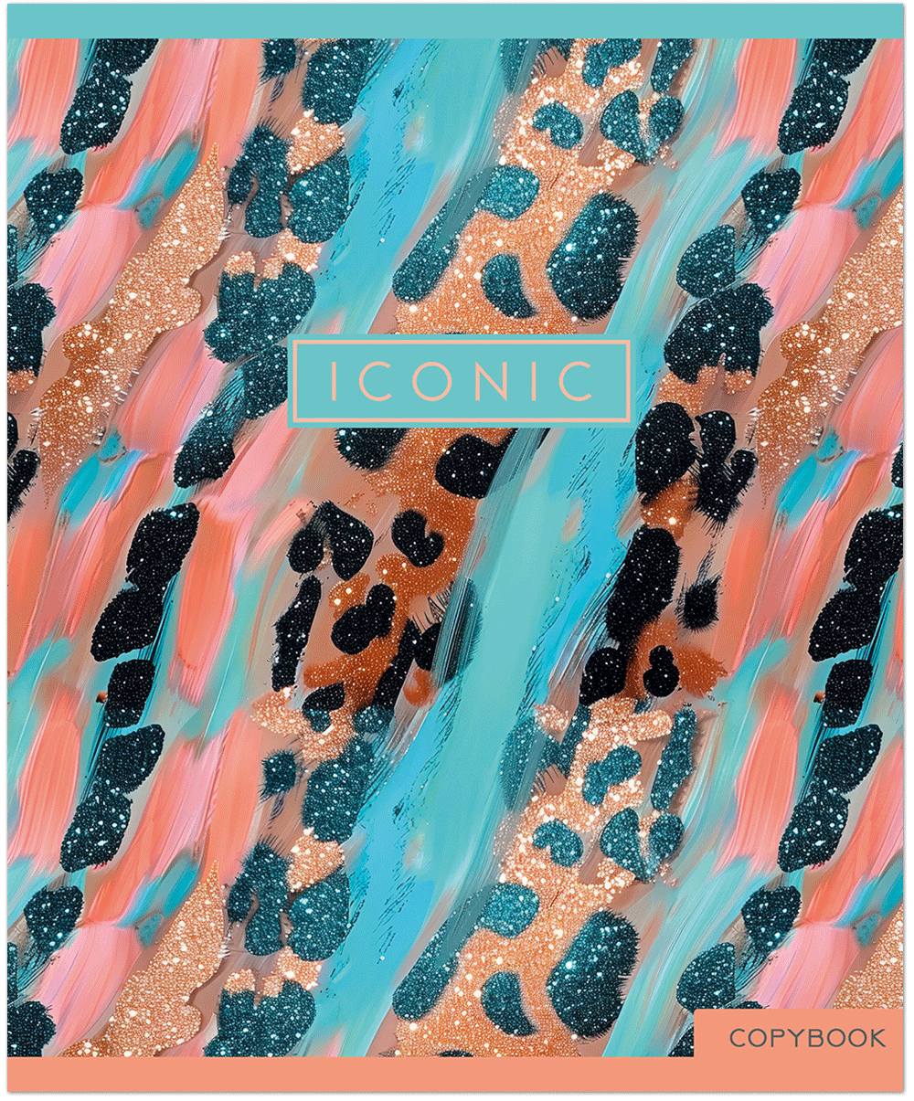 Тетрадь общая 48 л., PASTEL GOLD LEOPARD, обложка-мелов.картон+сплошной УФ-лак, скрепка